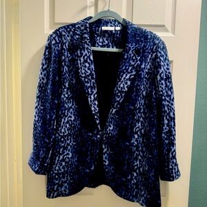 Kim Gravel XL Navy Animal Print Blazer